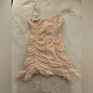 Ruched light pink dress